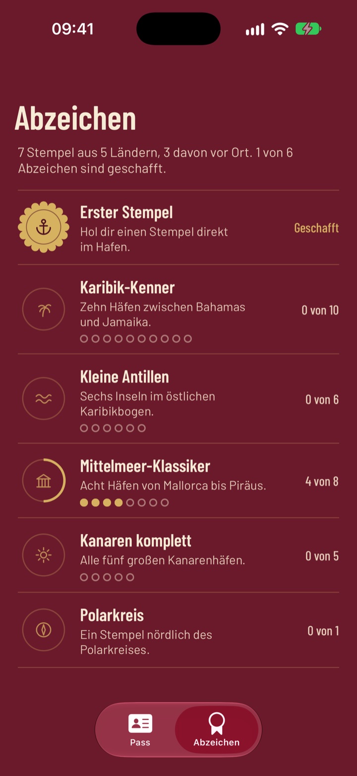 Abzeichen: Erster Stempel geschafft, Mittelmeer-Klassiker 4 von 8